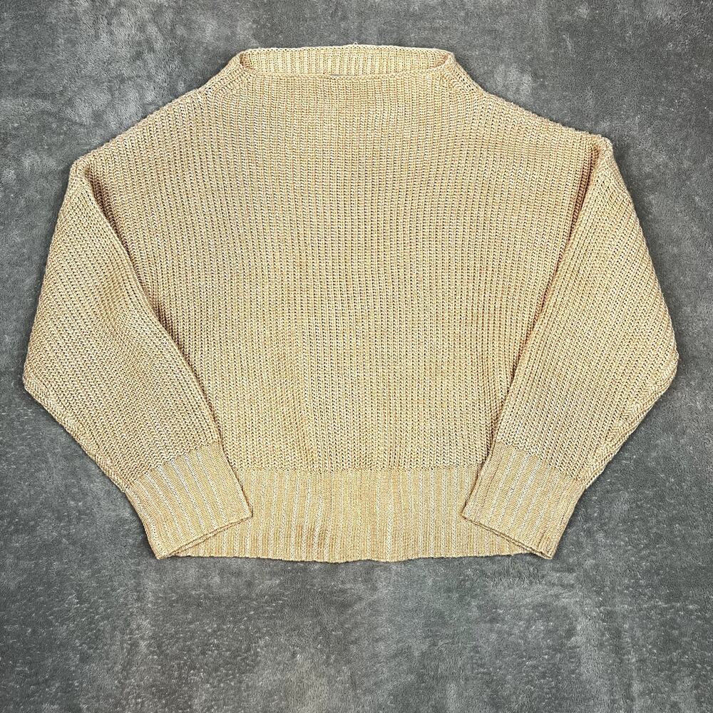 J Crew Cropped Sweater Womens XS‎ Boat Neck Linen Butter Yellow Pullover NWT